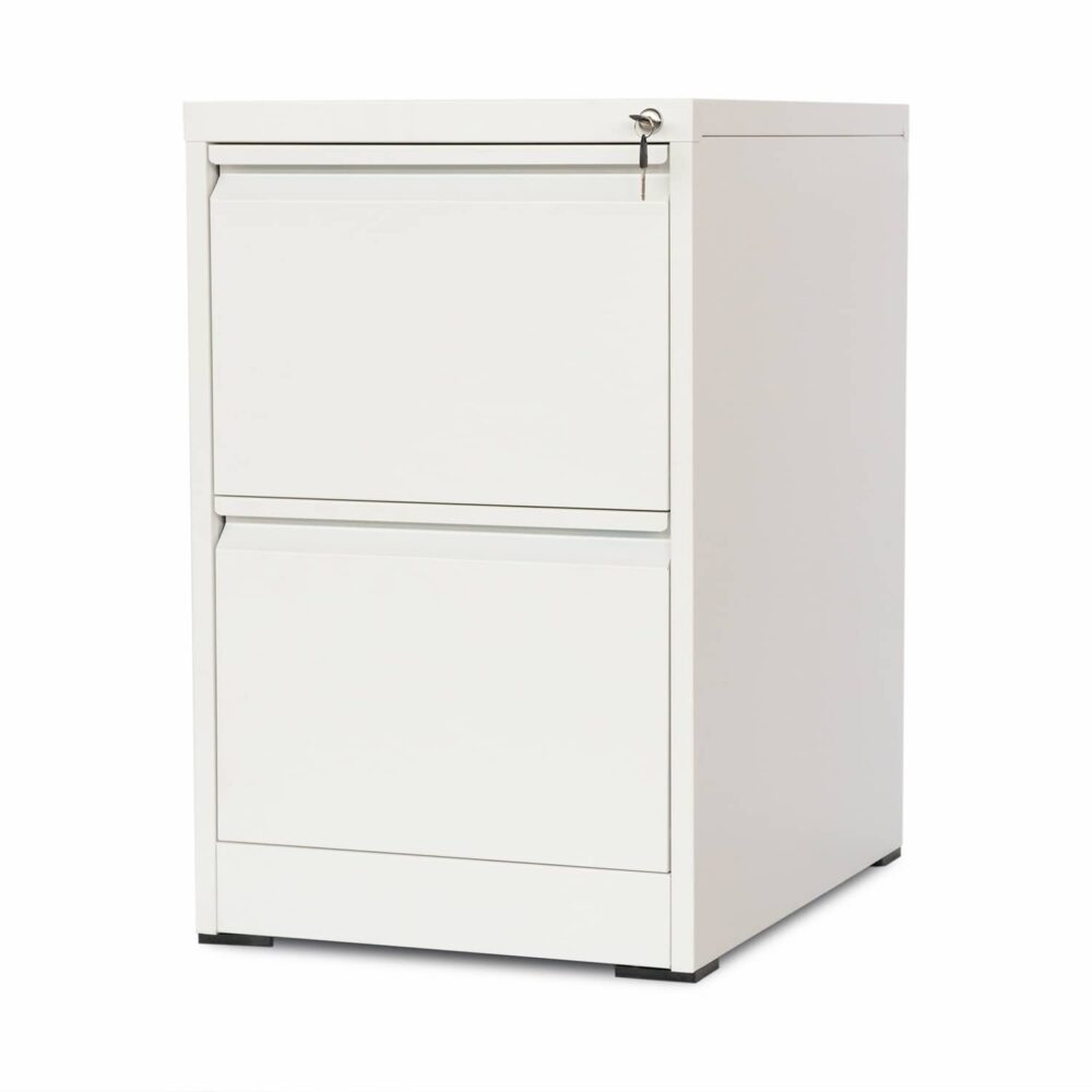 Petite armoire de bureau 2 tiroirs en acier classeur latéral-1