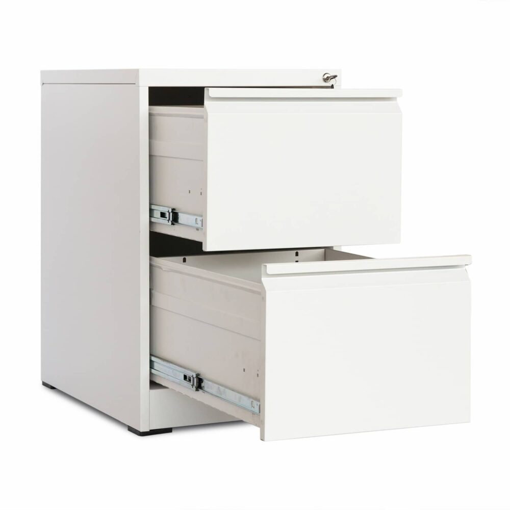Petite armoire de bureau 2 tiroirs en acier armoire à dossiers latéraux