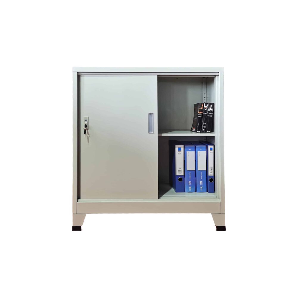 Cupboard with Feet Metal File Storage Cabinet File Cabinets 2 Sliding Door